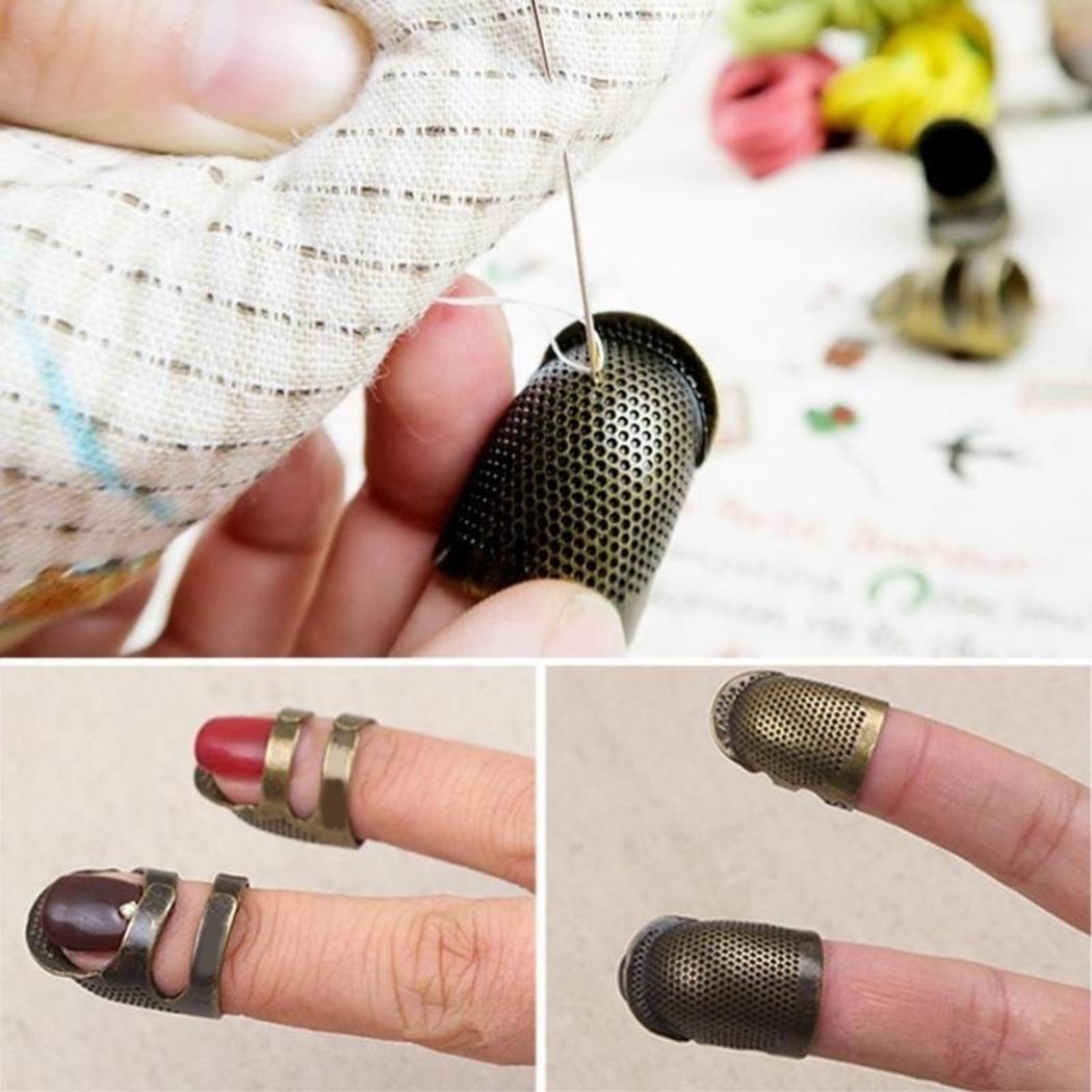 Brass Metal Thimble Retro Finger Shield Protector Hand Sewing Tool